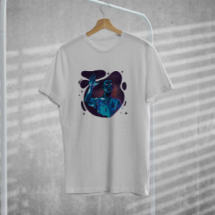 Blue Space Alien Fantasy T-Shirt