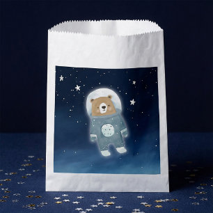 Blue Space Bear astronaut Baby Shower Favour Bags