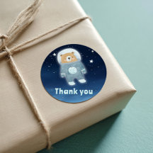Blue Space Bear Thank You Astronaut