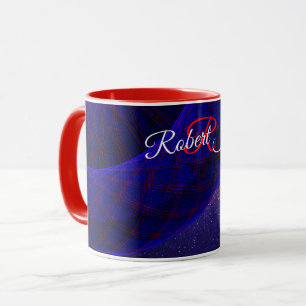 Blue Space Donuts Geometric Coffee Mug