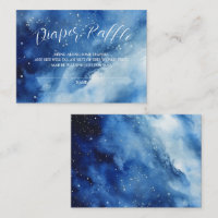 Blue Space Galaxy Theme Diaper Raffle Ticket