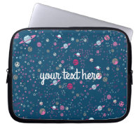 Blue Space Personalised Laptop Sleeve