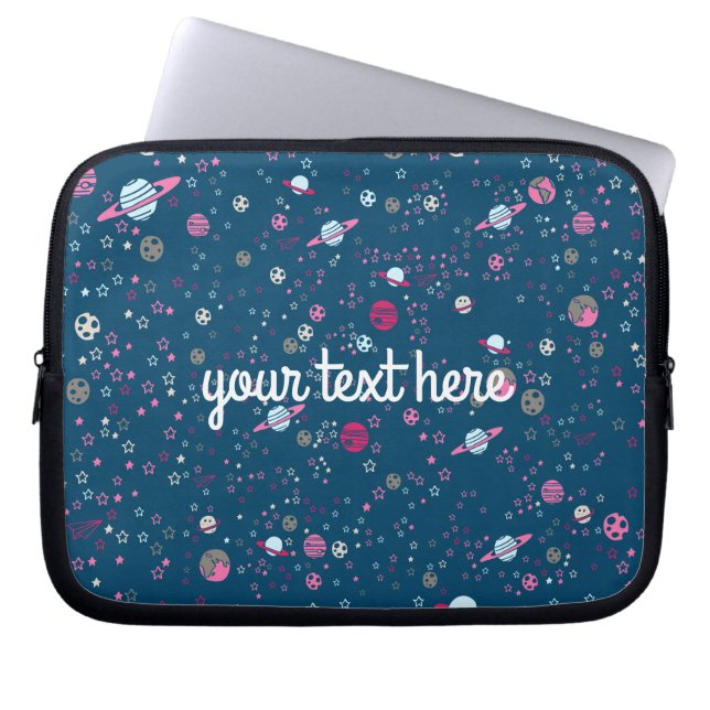 Blue Space Personalised Laptop Sleeve (Front)