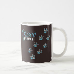 Blue Space Puppy Paw Prints Mug
