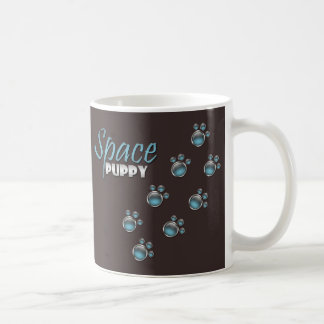 Blue Space Puppy Paw Prints Mug
