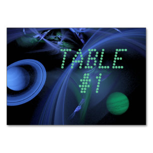 Blue Space Table Number