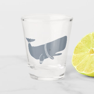 Blue space whale sweater hipster holiday party fun shot glass