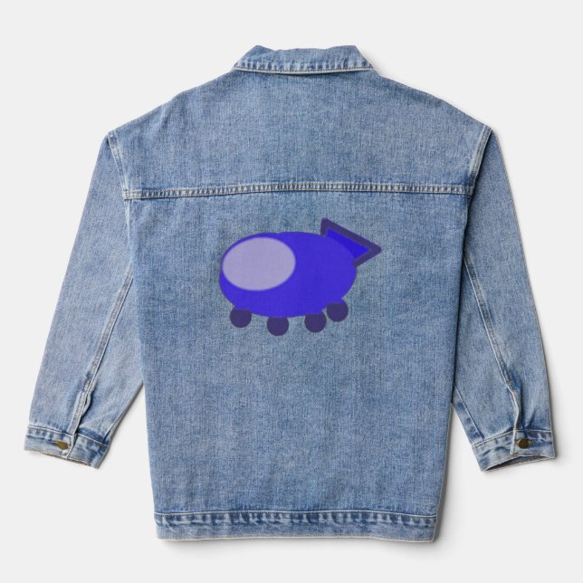 Blue Spaceship Denim Jacket (Back)