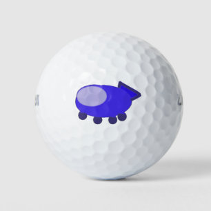 Blue Spaceship Golf Balls