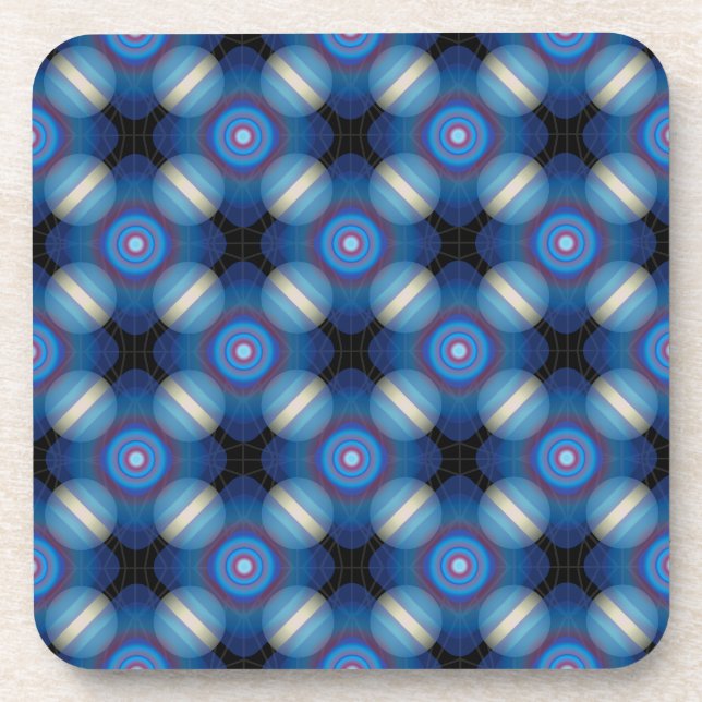Blue Spacey Geometric Coaster (Front)