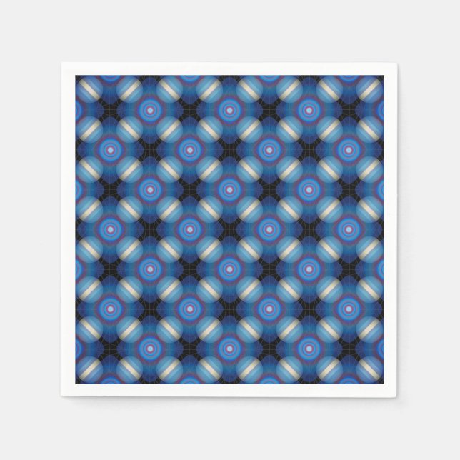 Blue Spacey Geometric Napkin (Front)