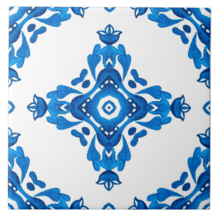 Blue Spanish Portuguese Patterned Tile