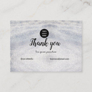 blue sparkle add logo text thank you discount  calling card