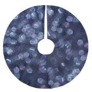 Blue Sparkle Bokeh Lights Brushed Polyester Tree Skirt