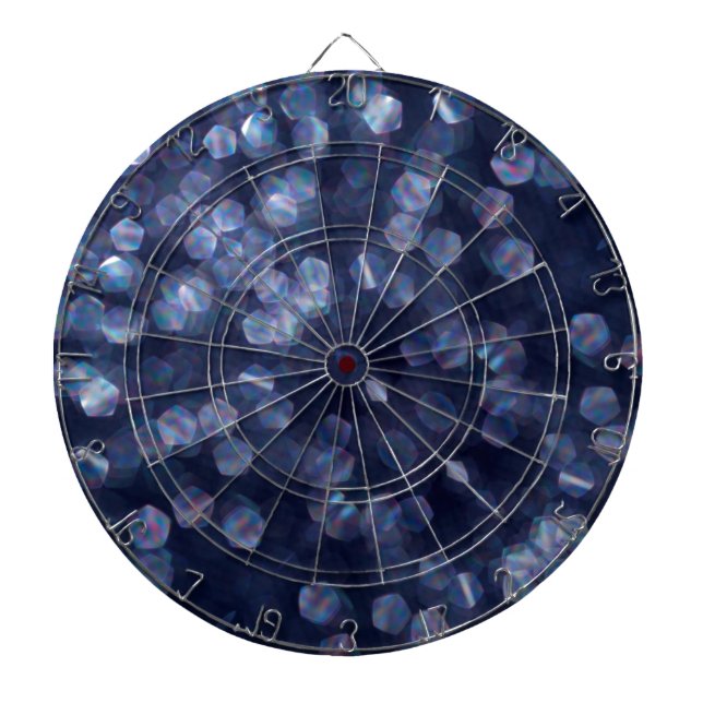 Blue Sparkle Bokeh Lights Dartboard (Front)