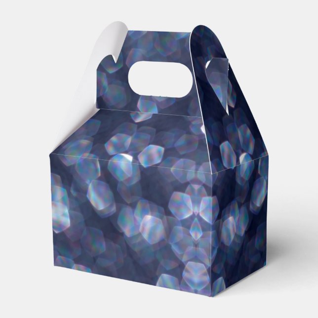 Blue Sparkle Bokeh Lights Favour Box (Front Side)