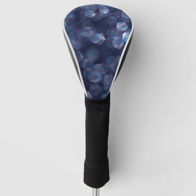 Blue Sparkle Bokeh Lights Golf Head Cover (Front)