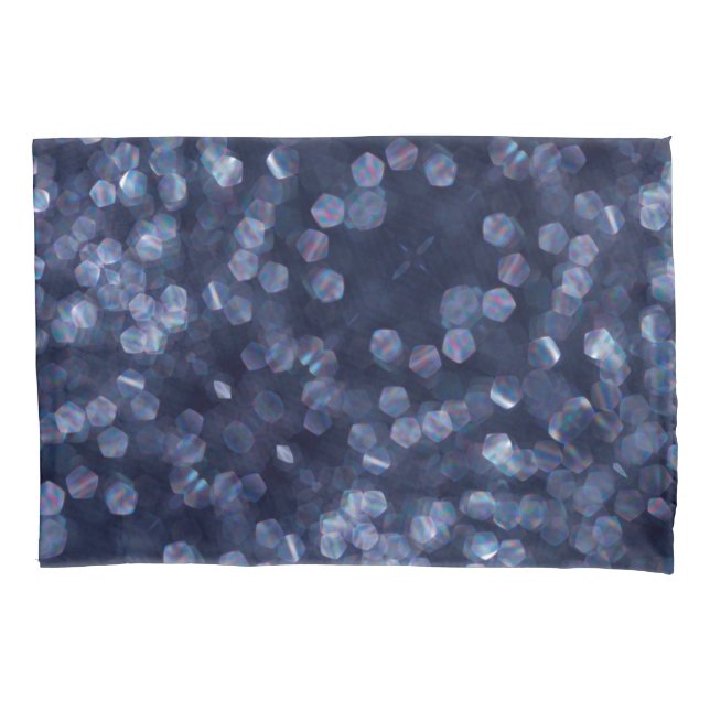 Blue Sparkle Bokeh Lights Pillowcase (Front)