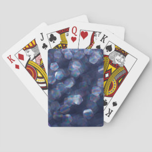 Blue Sparkle Bokeh Lights Playing Cards