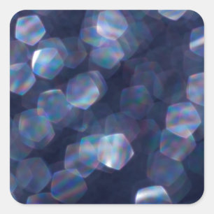 Blue Sparkle Bokeh Lights Square Sticker
