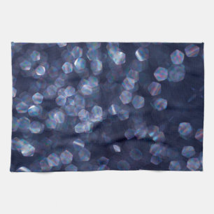 Blue Sparkle Bokeh Lights Tea Towel