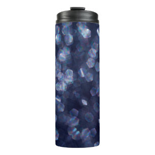 Blue Sparkle Bokeh Lights Thermal Tumbler