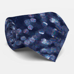 Blue Sparkle Bokeh Lights Tie