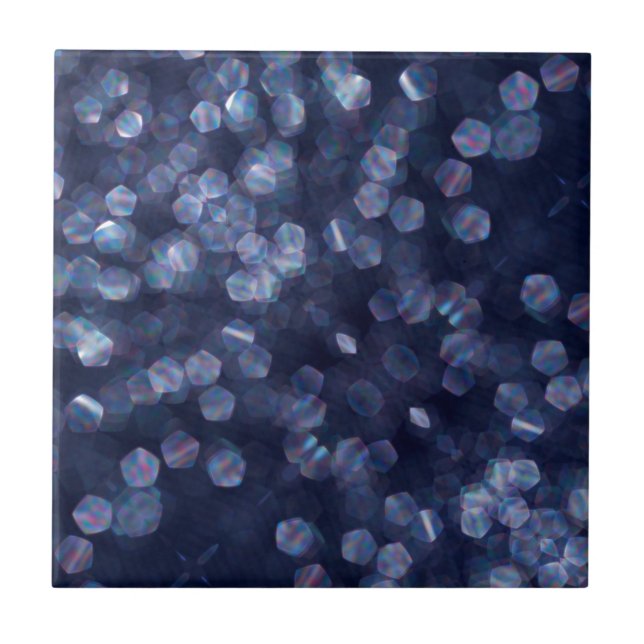 Blue Sparkle Bokeh Lights Tile (Front)