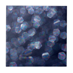Blue Sparkle Bokeh Lights Tile