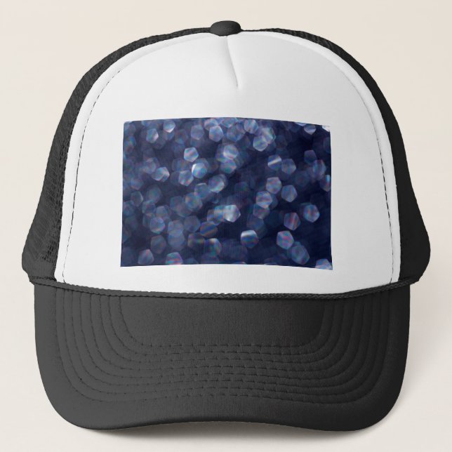 Blue Sparkle Bokeh Lights Trucker Hat (Front)