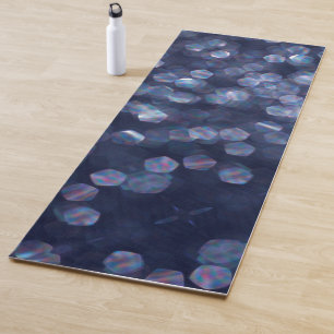 Blue Sparkle Bokeh Lights Yoga Mat