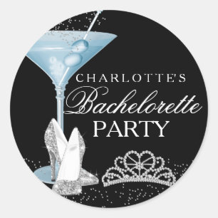 Blue Sparkle Cocktail Bachelorette Sticker