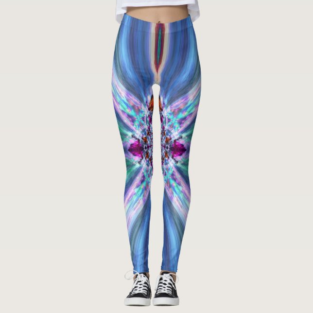 Blue Sparkle Fire Leggings (Front)
