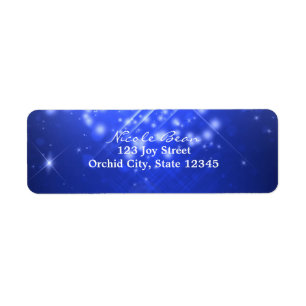 Blue Sparkle Glam Club Vibe Party Address Labels