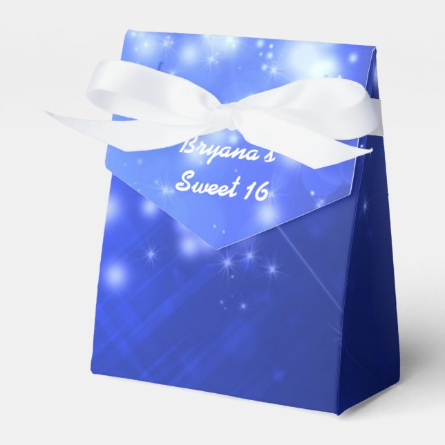 Blue Sparkle Glam Club Vibe Party Favour Box (Front Side)