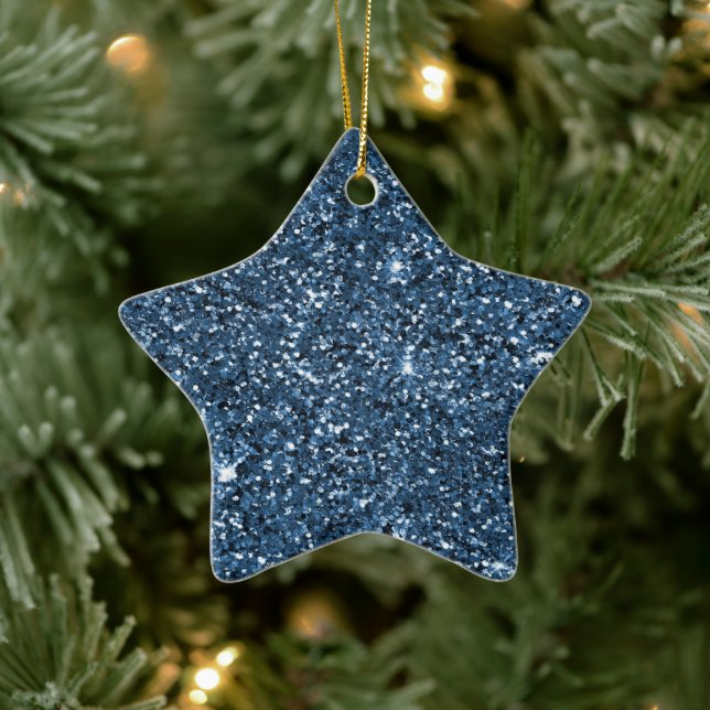 Blue Sparkle Glitter   Ceramic Tree Decoration (Tree)