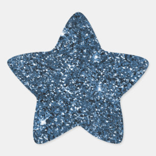 Blue Sparkle Glitter  Star Sticker