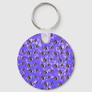 Blue Sparkle Guinea Pigs, Keyring 