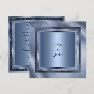 BLUE SPARKLE LAYERED ELEGANT WEDDING INVITATION