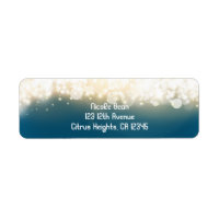 Blue Sparkle Lights Sky Blast Party Address Labels