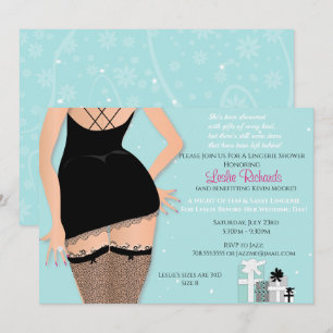 Blue Sparkle Lingerie Bridal Shower Invitation