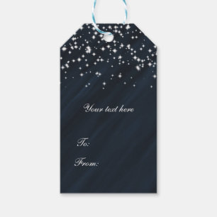 Blue & Sparkle Stars Elegant Glamour Favour Gift Tags