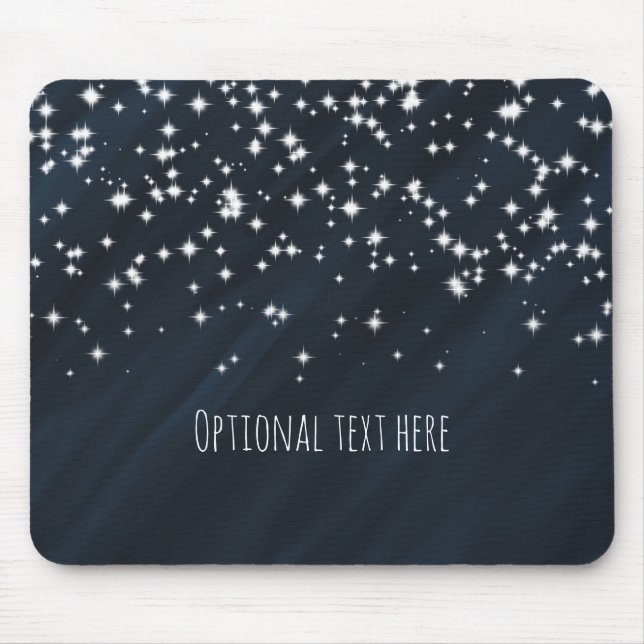 Blue & Sparkle Stars Elegant Glamour Mouse Mat (Front)