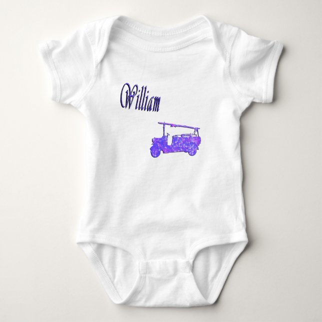 Blue Sparkle William, Name, Logo, Baby Bodysuit (Front)