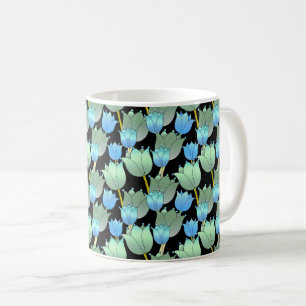 Blue Sparkling Floral Fantasy Coffee Mug