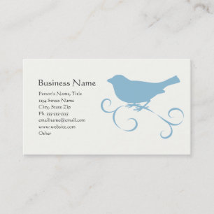 Blue Sparrow with Ribbon Business Card