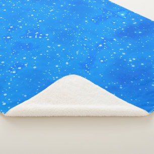 Blue Speckle Watercolor Paints Sherpa Blanket