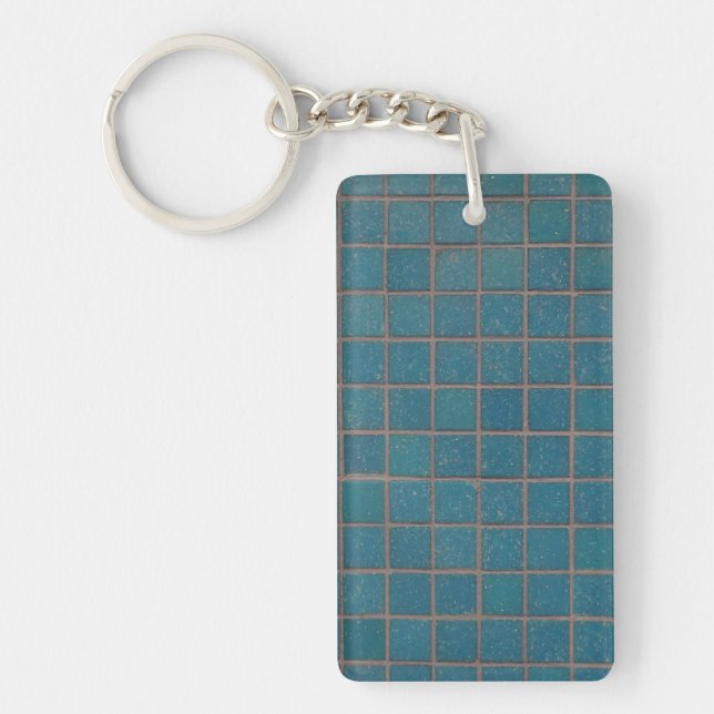 blue speckled tiles key ring (Front)