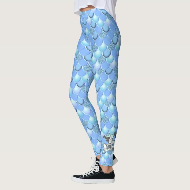 Blue spectrum of mermaid colours  leggings (Left)