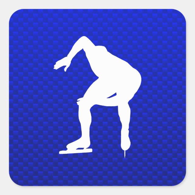 Blue Speed Skater Square Sticker (Front)